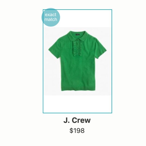 J Crew Collection Italian Cashmere Ruffle Polo Short Sleeve Sweater S - Picture 6 of 9